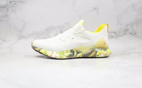 阿迪达斯Adidas Alphabounce beyond m纯原版本阿尔法十周年限定款白黄色跑鞋原盒原标 货号：CG3306