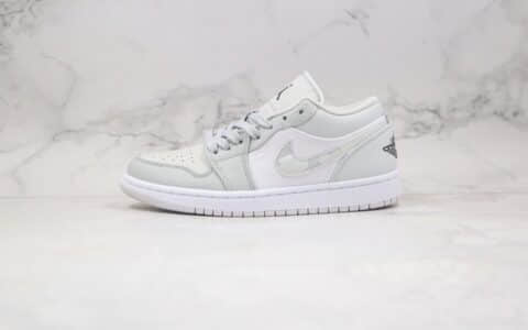 乔丹Air Jordan 1 Low White Camo纯原版本低帮AJ1迷雾迷彩浅灰色篮球鞋内置气垫 货号：DC9036-100