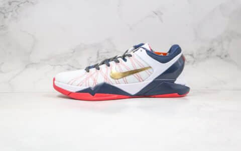 耐克Nike Zoom Kobe VII visibility Cloak纯原版本科比7代白蓝金色篮球鞋内置真碳板气垫支持实战 货号：488371-104