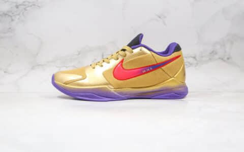 耐克Nike Zoom Kobe V Protro纯原版本科比5代金紫色篮球鞋内置碳板气垫支持实战 货号：DA6809-700