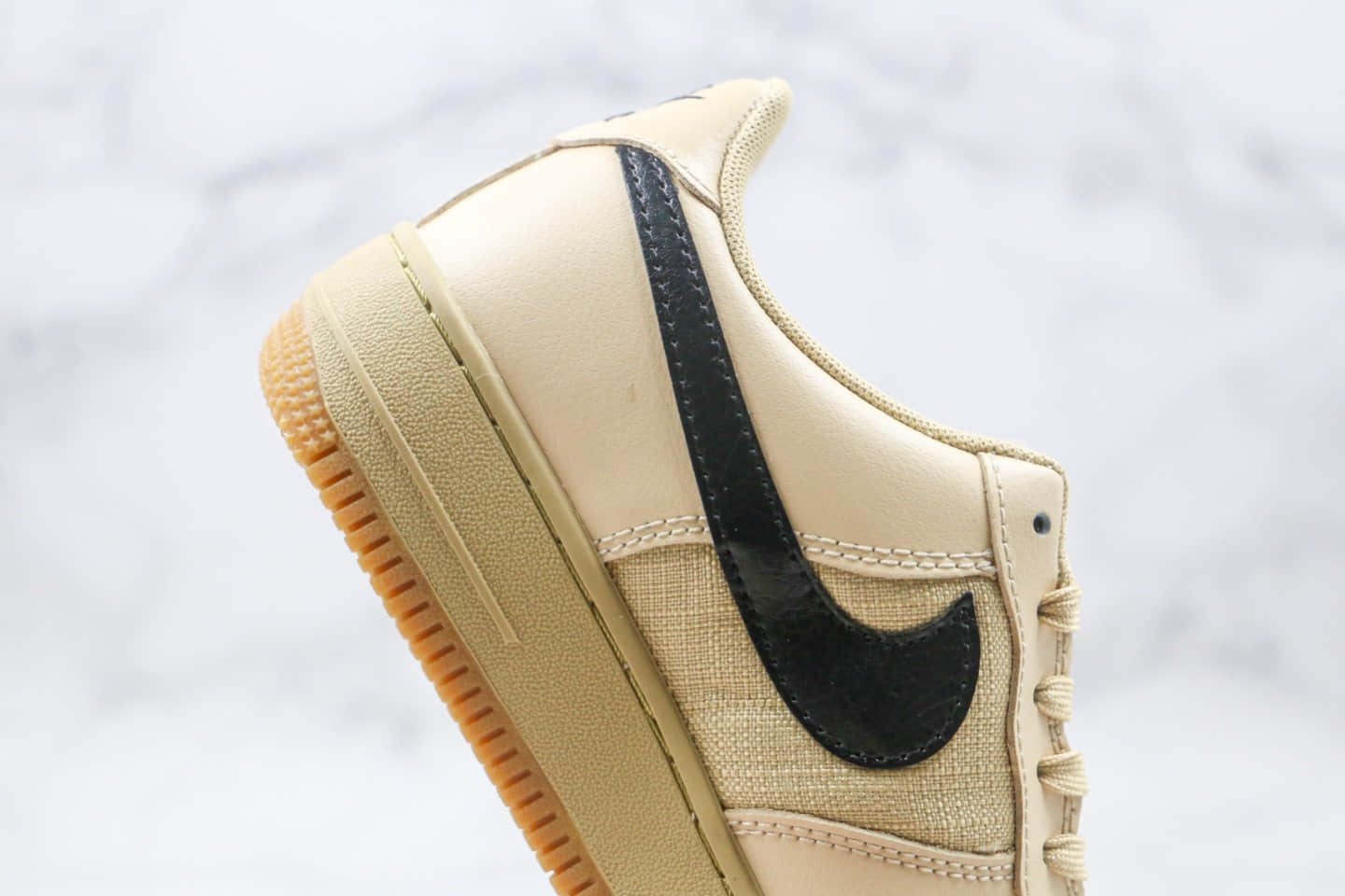 耐克Nike Air Force 1 PRM CLOT纯原版本低帮空军一号机能卡其色板鞋内置全掌Sole气垫 货号：CQ4215-700