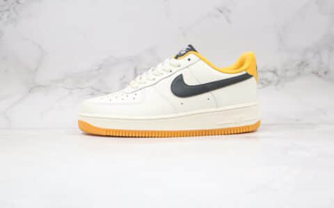 耐克Nike Air Force1 LOW'07纯原版本低帮空军一号米白黄黑色生胶板鞋原档案数据开发 货号：CT7875-998