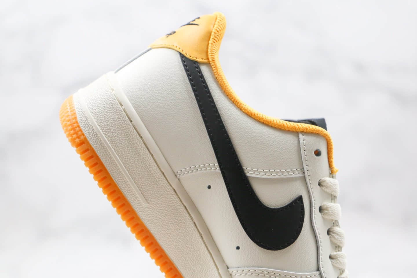 耐克Nike Air Force1 LOW'07纯原版本低帮空军一号米白黄黑色生胶板鞋原档案数据开发 货号：CT7875-998