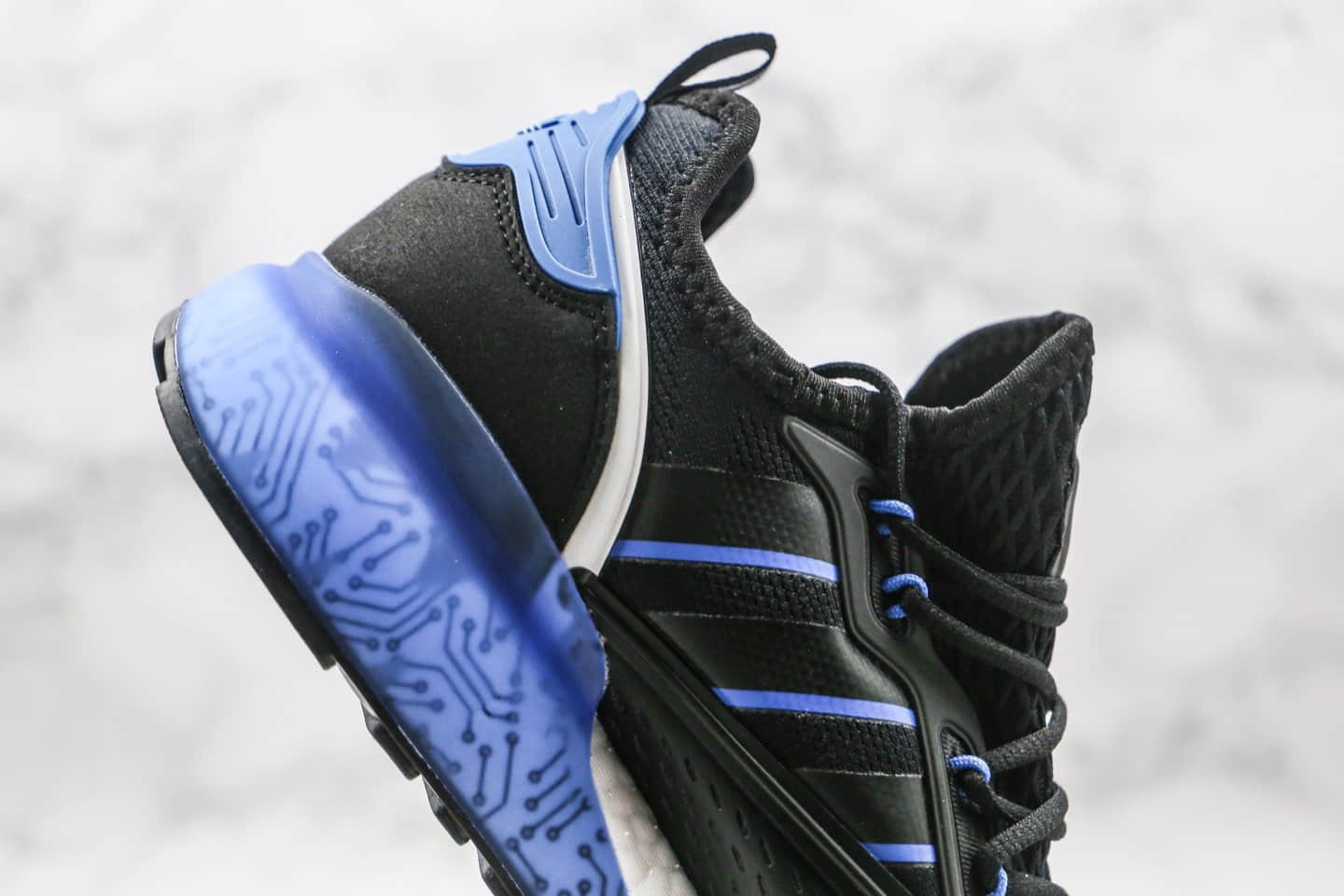 阿迪达斯Adidas Originals ZX 2K Boost纯原版本爆米花跑鞋易烊千玺同款ZX 2K黑蓝色原鞋开模一比一打造 货号：FY1458