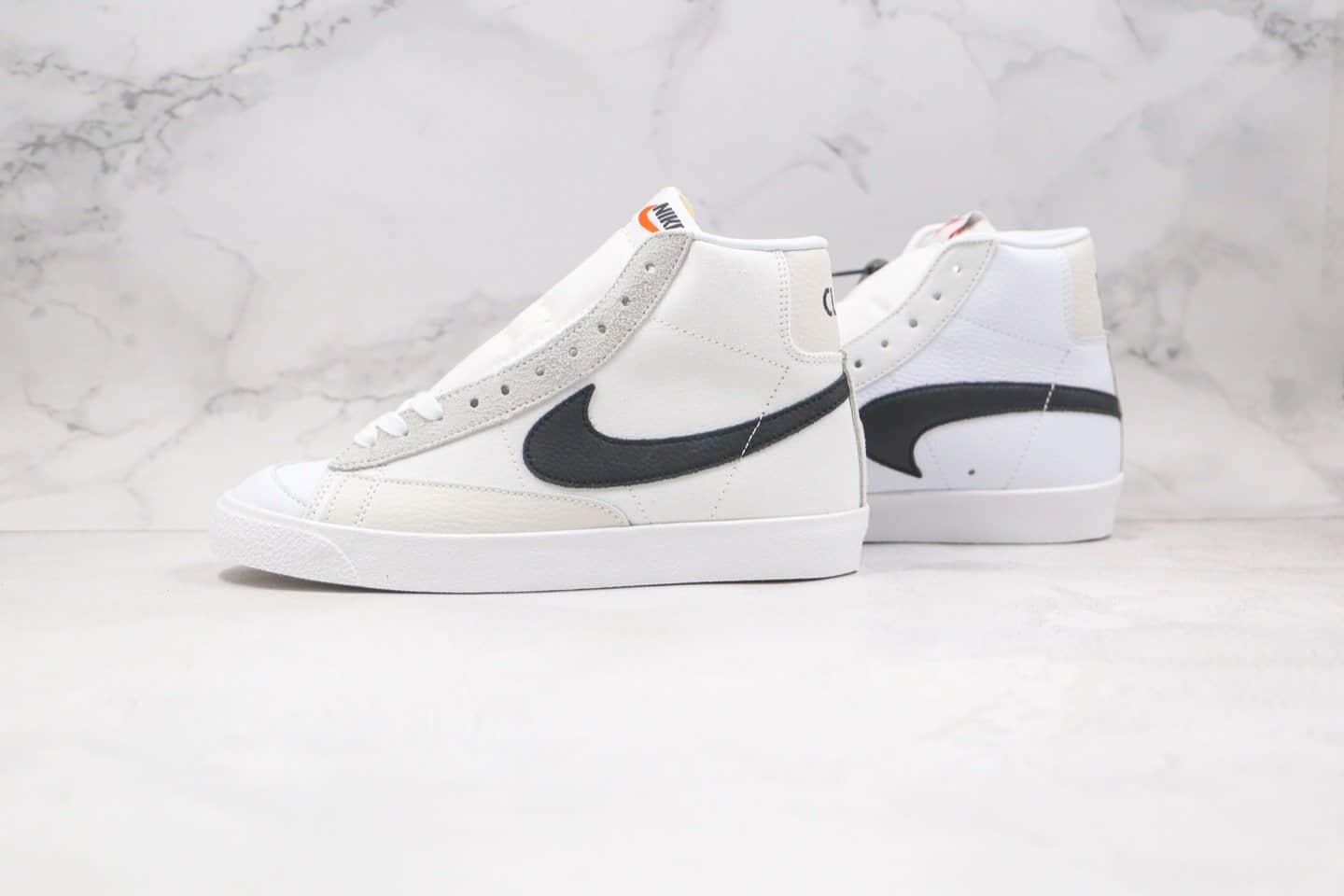 耐克Nike Blazer Mid Class 1977 x Slam Jam联名款纯原版本中帮开拓者白黑色硫化板鞋原楦头纸板打造 货号：CD8233-100