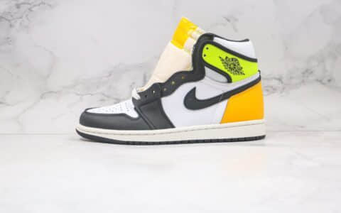 乔丹Air Jordan 1 Vlot Gold纯原版本高帮AJ1荧光绿黑黄色正确后跟定型 货号：555088-118