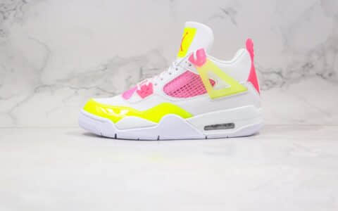 乔丹Air Jordan 4 GS Lemon Venom纯原版本糖果白粉绿色AJ4篮球鞋原档案数据开发 货号：CV7808-100