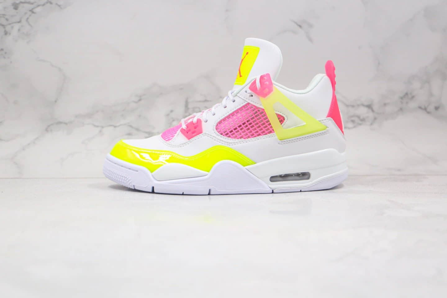 乔丹Air Jordan 4 GS Lemon Venom纯原版本糖果白粉绿色AJ4篮球鞋原档案数据开发 货号：CV7808-100