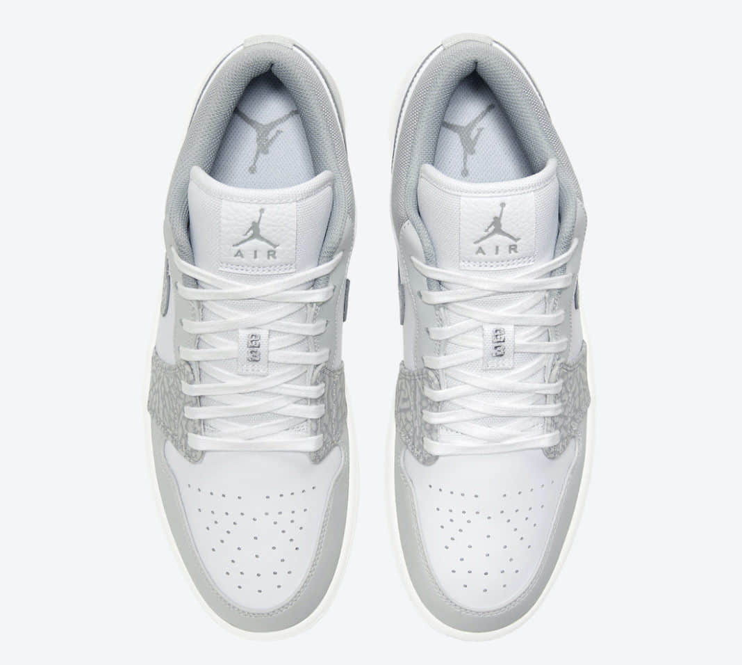灰白大象爆裂纹！这双低帮AJ1颜值可观！ 货号：DH4269-100