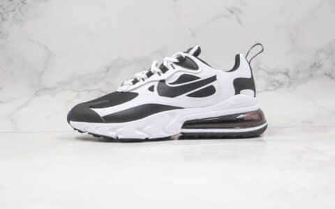 耐克Nike Air Max 270 React QP White Light Blue纯原版本半掌气垫Max270白黑色瑞亚跑鞋内置真小潘气垫 货号：CT1646-100