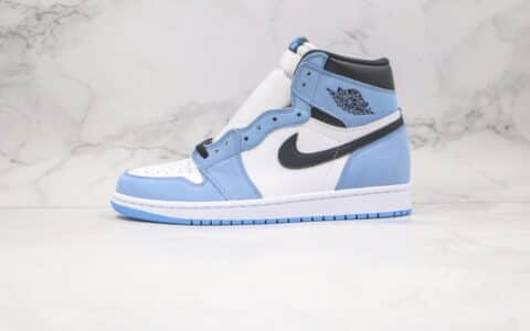 乔丹Air Jordan 1 High OG University Blue纯原版本高帮AJ1大学白黑蓝色正确后跟定型 货号：555088-134