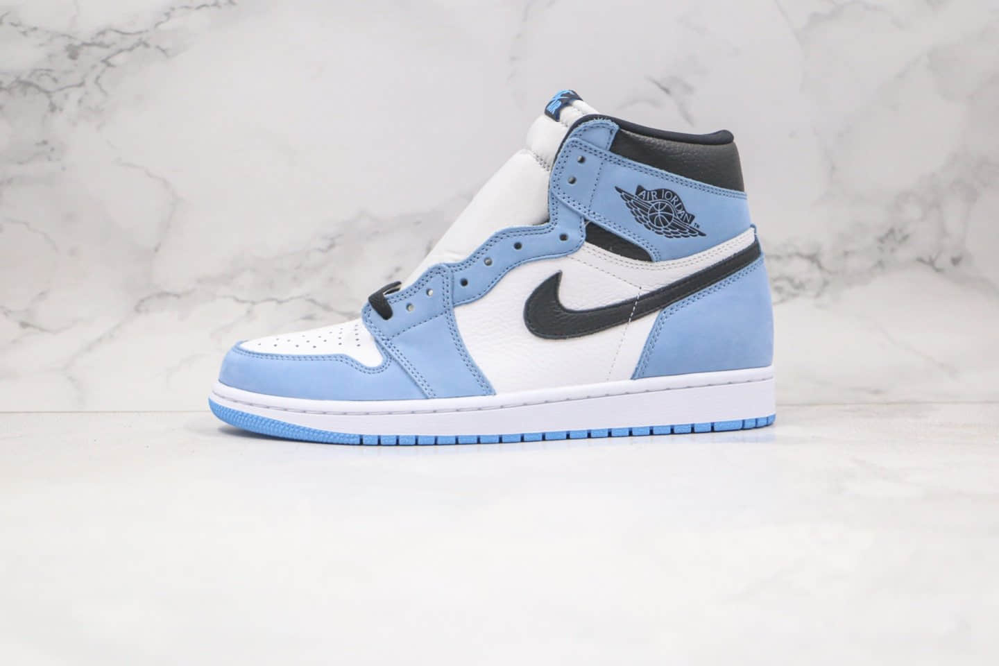 乔丹Air Jordan 1 High OG University Blue纯原版本高帮AJ1大学白黑蓝色正确后跟定型 货号：555088-134