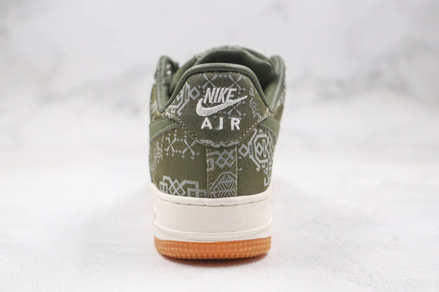 耐克Nike Air Force 1 Premium x Clot陈冠希联名款纯原版本低帮绿色丝绸空军一号板鞋正确鞋面丝绸材质可撕 货号：CZ3986-008