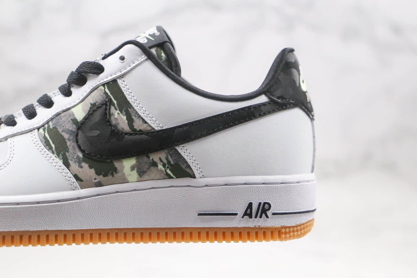 耐克Nike Air Force 1 PRM CLOT纯原版本低帮空军一号生胶豹纹白黑色板鞋原盒原标 货号：CZ7891-100