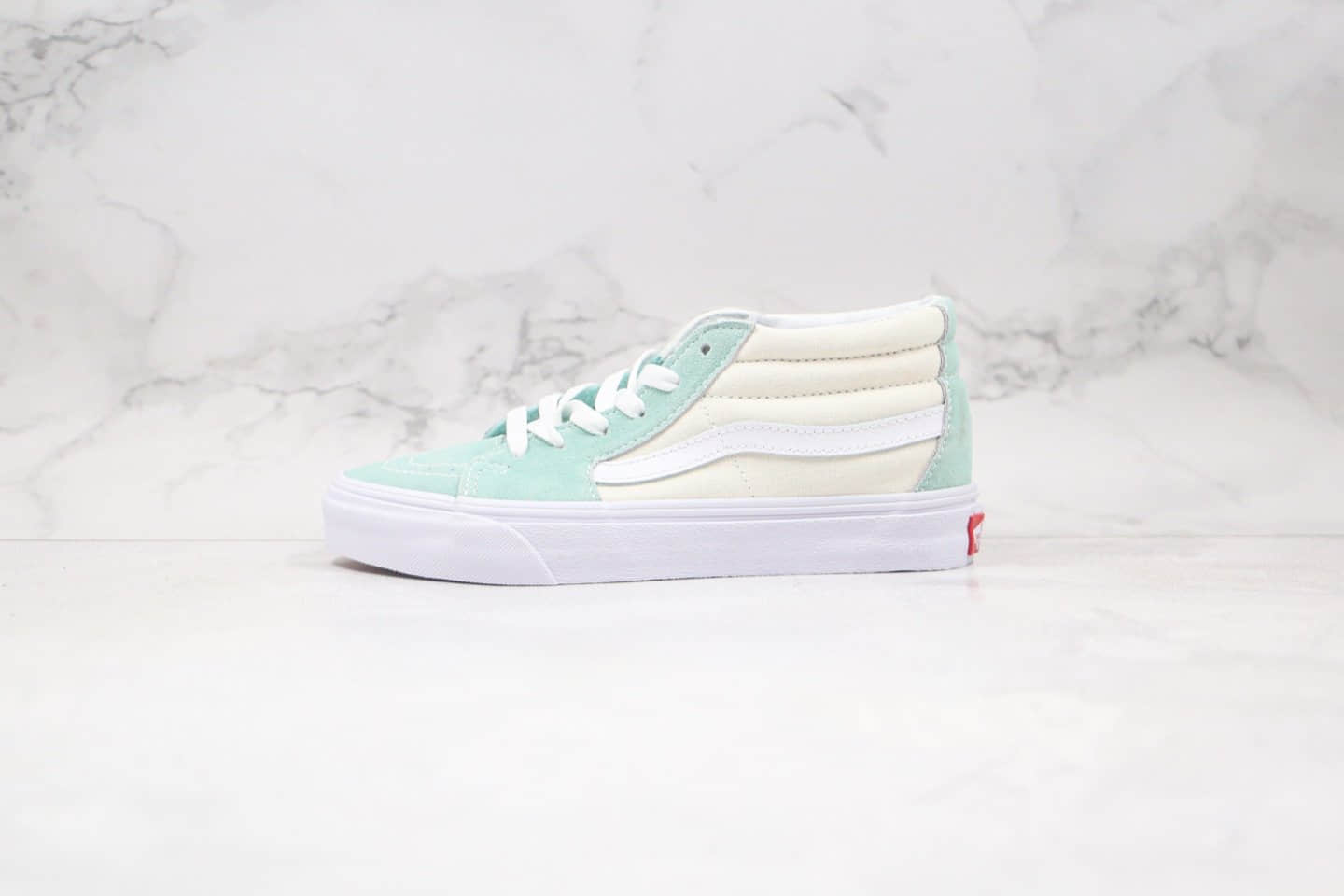 万斯Vans Sk8-Mid公司级版本中帮奶油绿硫化板鞋原厂硫化大底原盒原标