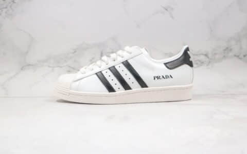 阿迪达斯adidas Originals Superstar 80s White Black x Prada普拉达联名款纯原版本白黑色贝壳头板鞋原盒原标原楦头纸板打造 货号：FW6880