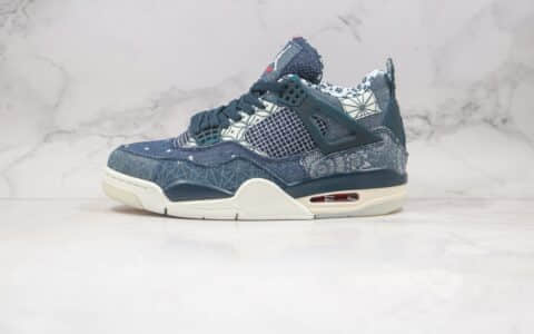 耐克Nike Air Jordan 4 Retro SE Sashiko纯原版本刺子绣日本鸳鸯拼接牛仔AJ4篮球鞋原档案数据开发 货号：CW0898-400