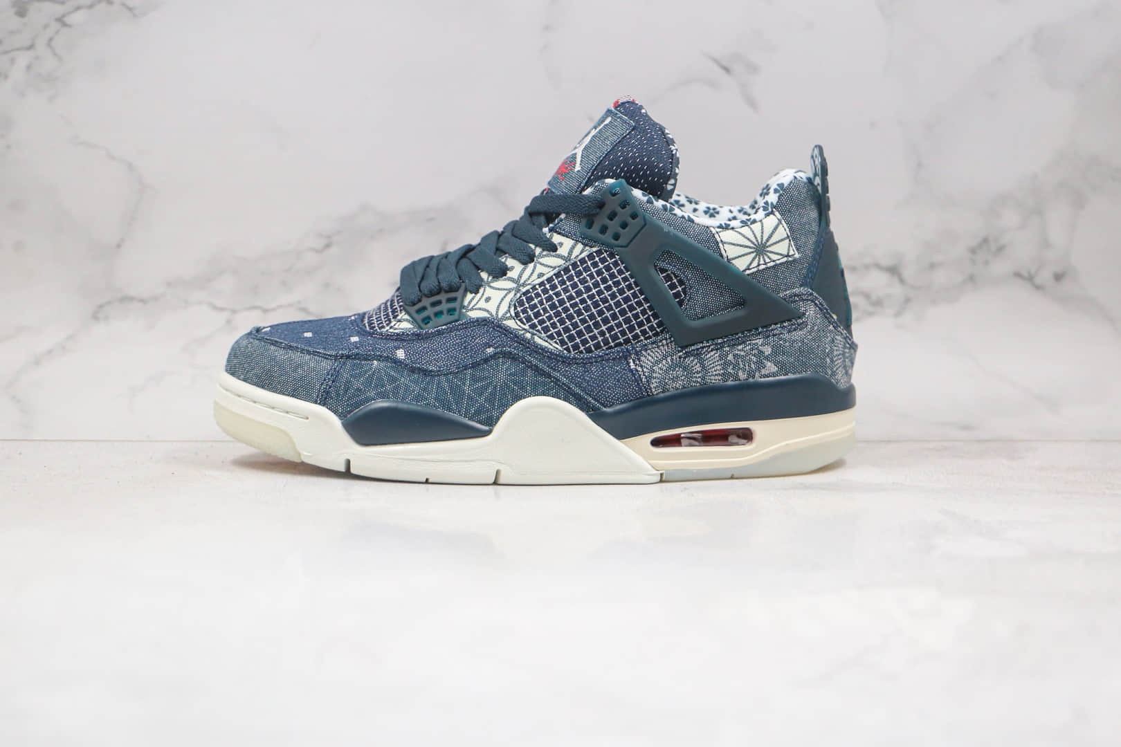 耐克Nike Air Jordan 4 Retro SE Sashiko纯原版本刺子绣日本鸳鸯拼接牛仔AJ4篮球鞋原档案数据开发 货号：CW0898-400