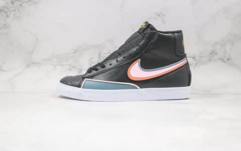 耐克Nike Blazer Mid 77 Infinite Rubberized Black纯原版本中帮开拓者黑粉女孩硫化板鞋原楦头纸板打造 货号：DC1746-001