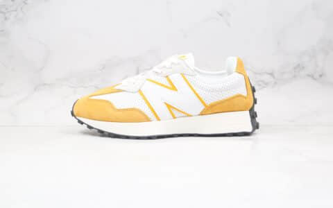 新百伦New Balance 327纯原版本复古慢跑鞋NB327白黄色原楦头纸板打造原盒原标 货号：MS327PG