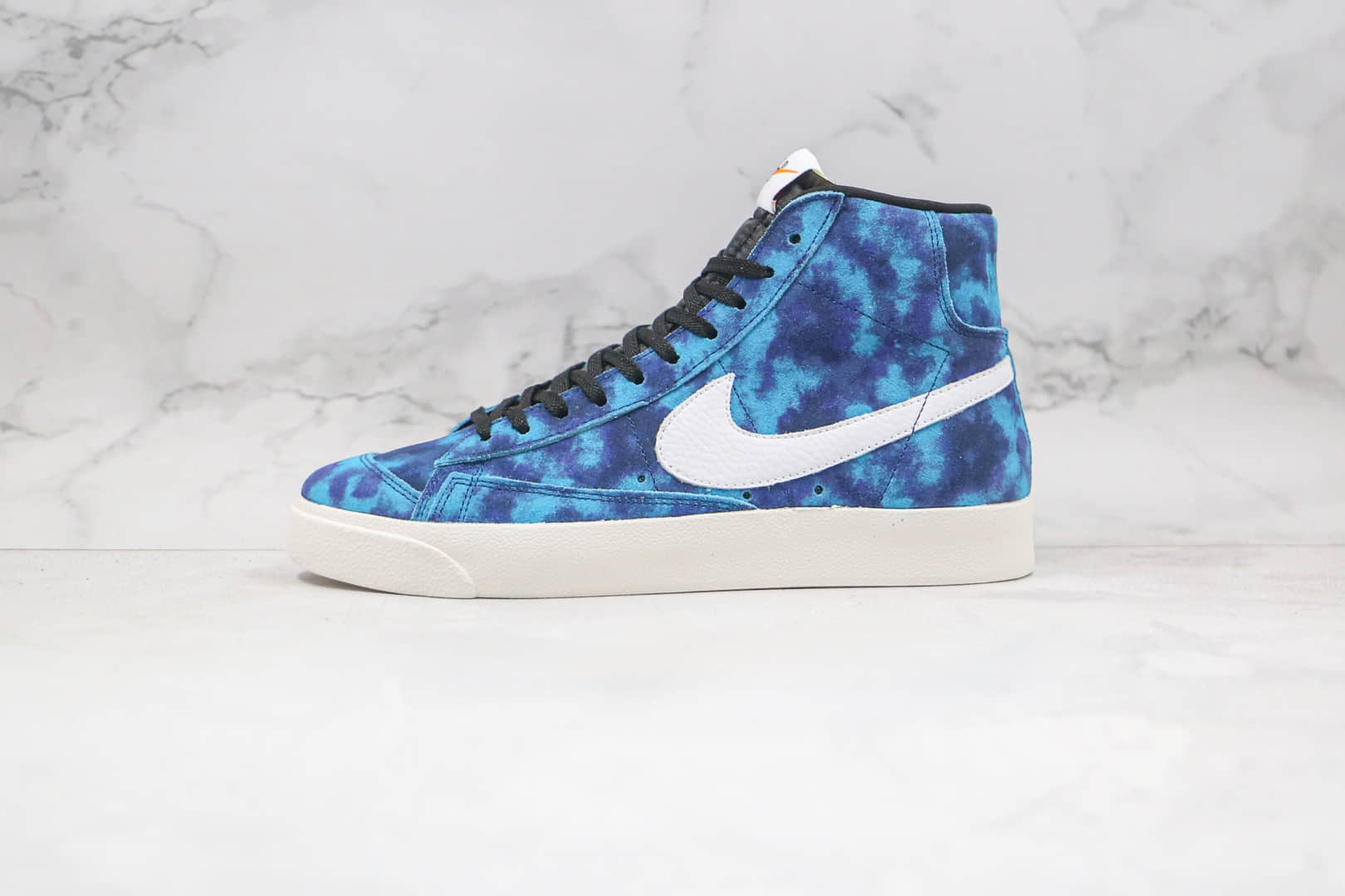 耐克Nike Blazer Mid Retro OG纯原版本中帮开拓者蓝色扎染板鞋原鞋开模一比一打造 货号：DA7575-991