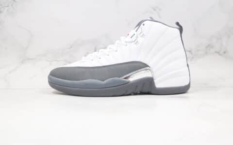 乔丹Air Jordan 12 Dark Grey纯原版本高帮AJ12白灰色篮球鞋内置碳板气垫支持实战 货号：130690-160