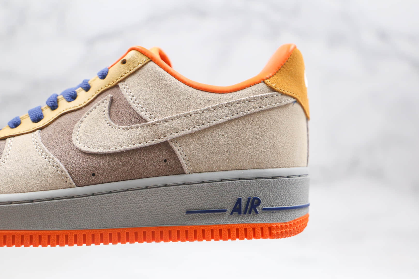 耐克Nike Air Force1 LOW'07纯原版本低帮空军一号蓝灰拼橙板鞋内置气垫 货号：DD7209-105