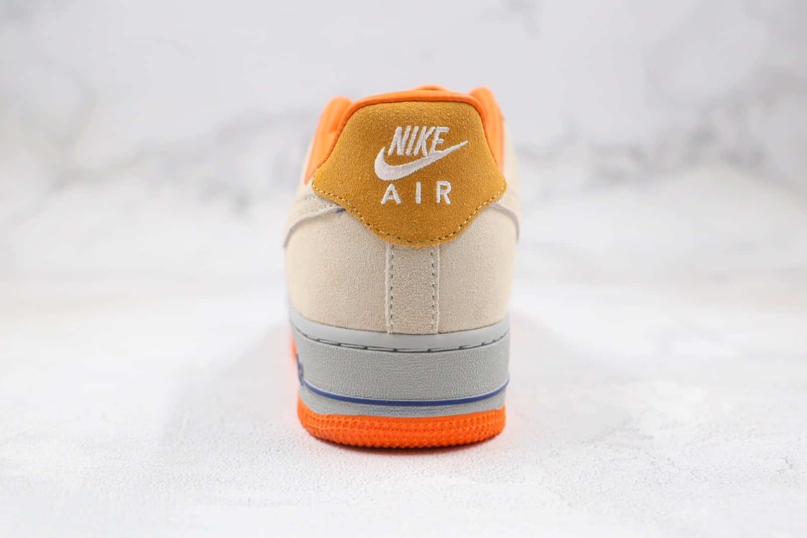 耐克Nike Air Force1 LOW'07纯原版本低帮空军一号蓝灰拼橙板鞋内置气垫 货号：DD7209-105