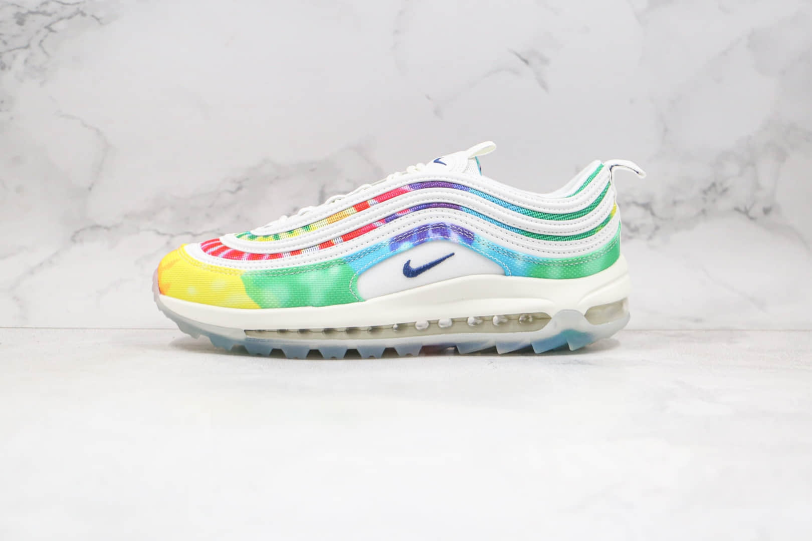 耐克Nike Max 97纯原版本高尔夫款子弹Max97气垫鞋扎染配色原盒原标原鞋开模一比一打造 货号：CK1219-100