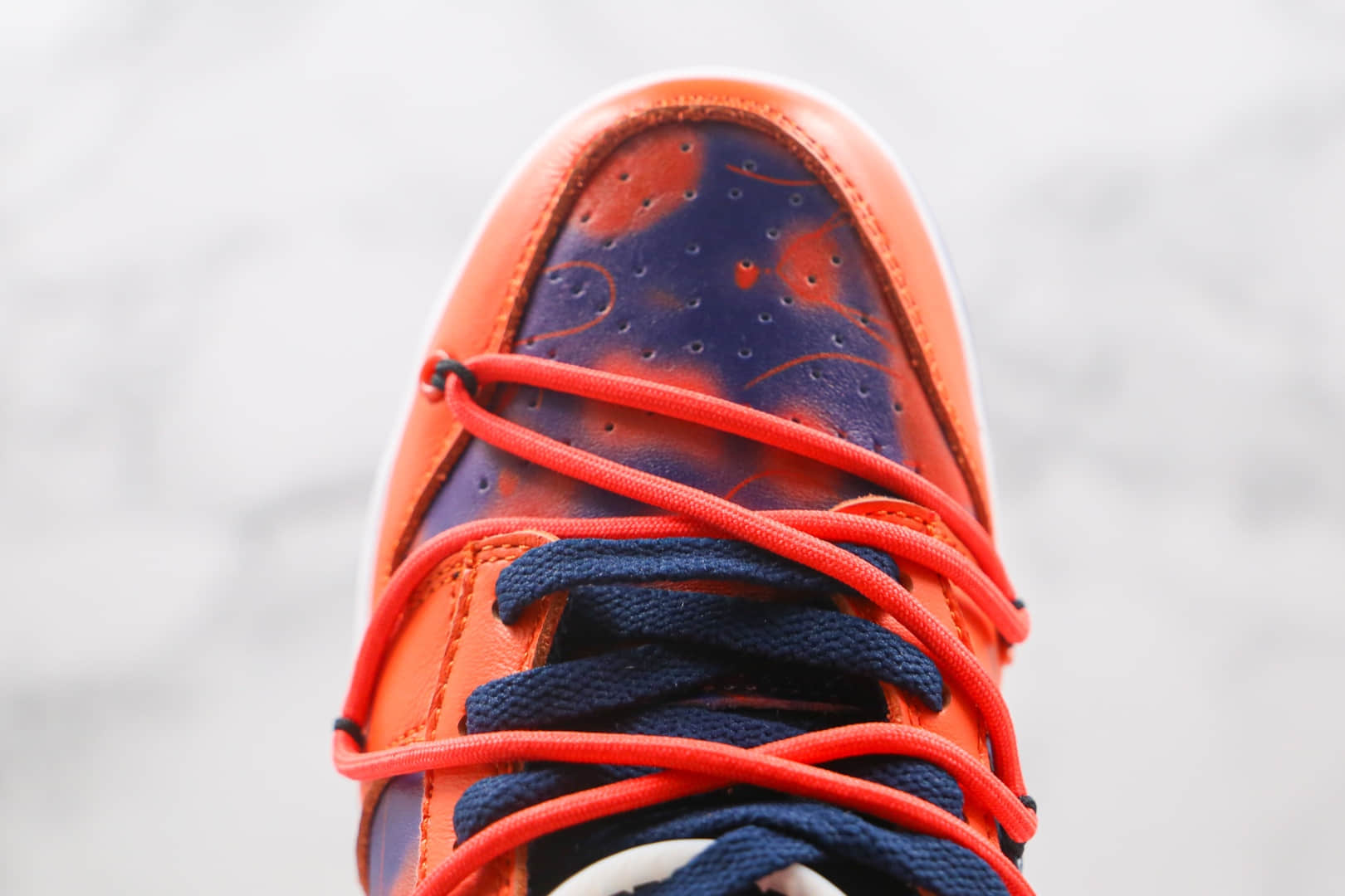 耐克Nike SB Dunk x OFF-WHITE联名款纯原版本低帮SB DUNK蓝橙色板鞋原档案数据开发原盒原标 货号：CT0856-801
