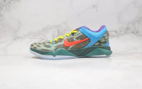 耐克Nike Zoom Kobe 7 Cheetah纯原版本科比7代迷彩绿橙色篮球鞋内置碳板气垫支持实战 货号：488371-200