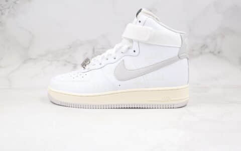 耐克Nike Air Force 1 '07 Toll Free纯原版本高帮空军一号白字母印花板鞋内置全掌Sole气垫 货号：CU1414-100