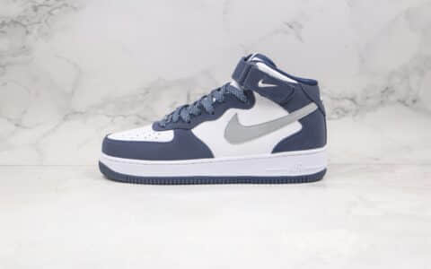 耐克Nike Air Force 1 07纯原版本中帮空军一号海军蓝板鞋内置全掌Sole气垫 货号：AQ2263-115