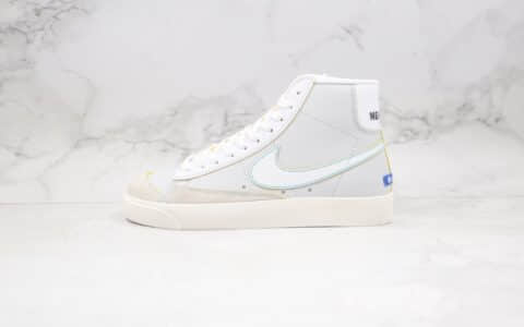 耐克Nike Blazer Mid '77 Label Maker纯原版本中帮开拓者刮刮乐开口笑板鞋鞋面正确可撕 货号：DC5203-100