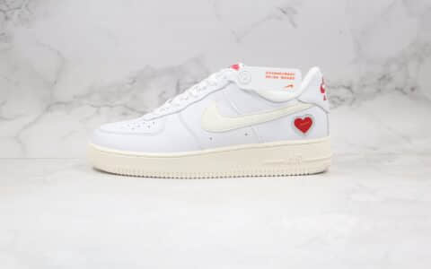 耐克Nike Air Force1 LOW纯原版本低帮空军一号爱心板鞋原盒原标内置气垫 货号：DD7117-100