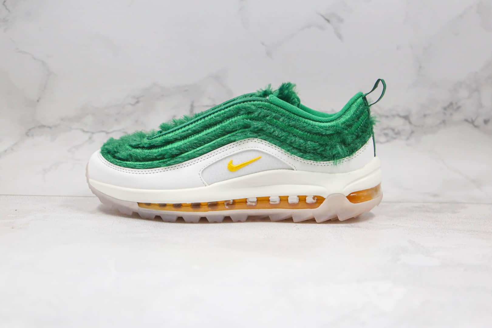 耐克Nike Golf Air Max 97纯原版本高尔夫联名款Max97气垫鞋绿草圣诞节配色原档案数据开发 货号：CK4437-100