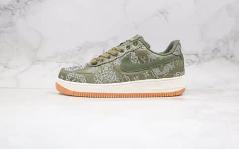 耐克Nike Air Force 1 Premium x Clot陈冠希联名款纯原版本低帮绿色丝绸空军一号板鞋正确鞋面丝绸材质可撕 货号：CZ3986-008