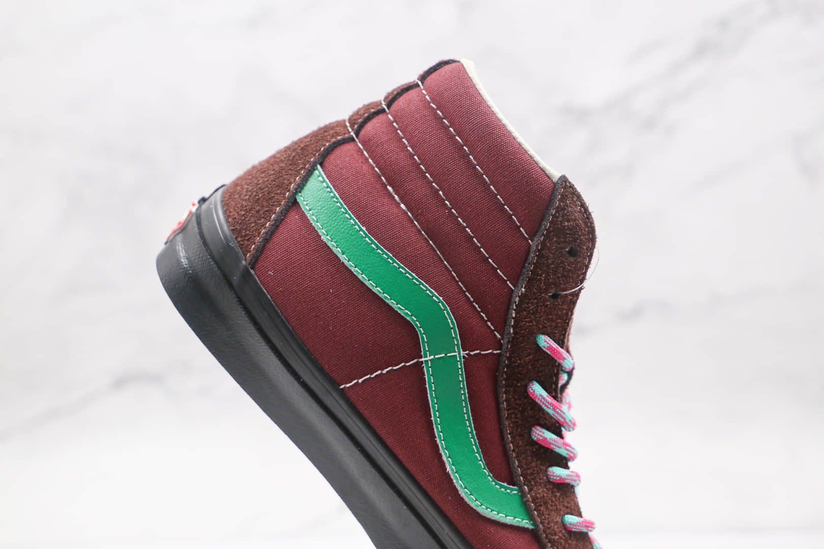 万斯Vans Vault OG SK8-Hi LX LJ901公司级版本高帮麂皮红绿硫化板鞋原盒原标原档案数据开发