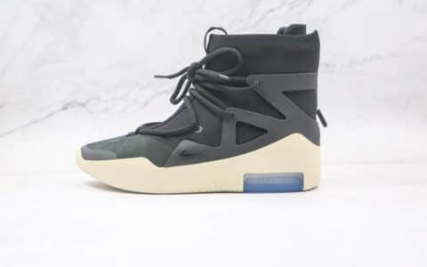 耐克Nike Air Fear of God 1 String The Question x FOG联名款纯原版本恐惧上帝高帮黑色拉链款原盒配件齐全 货号：AR4237-902