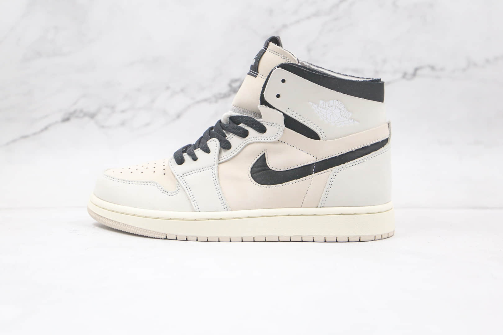 乔丹Air Jordan 1 Zoom Air CMFT Summit White纯原版本高帮AJ1米白珍珠奶茶板鞋正确后跟定型 货号：CT0979-601