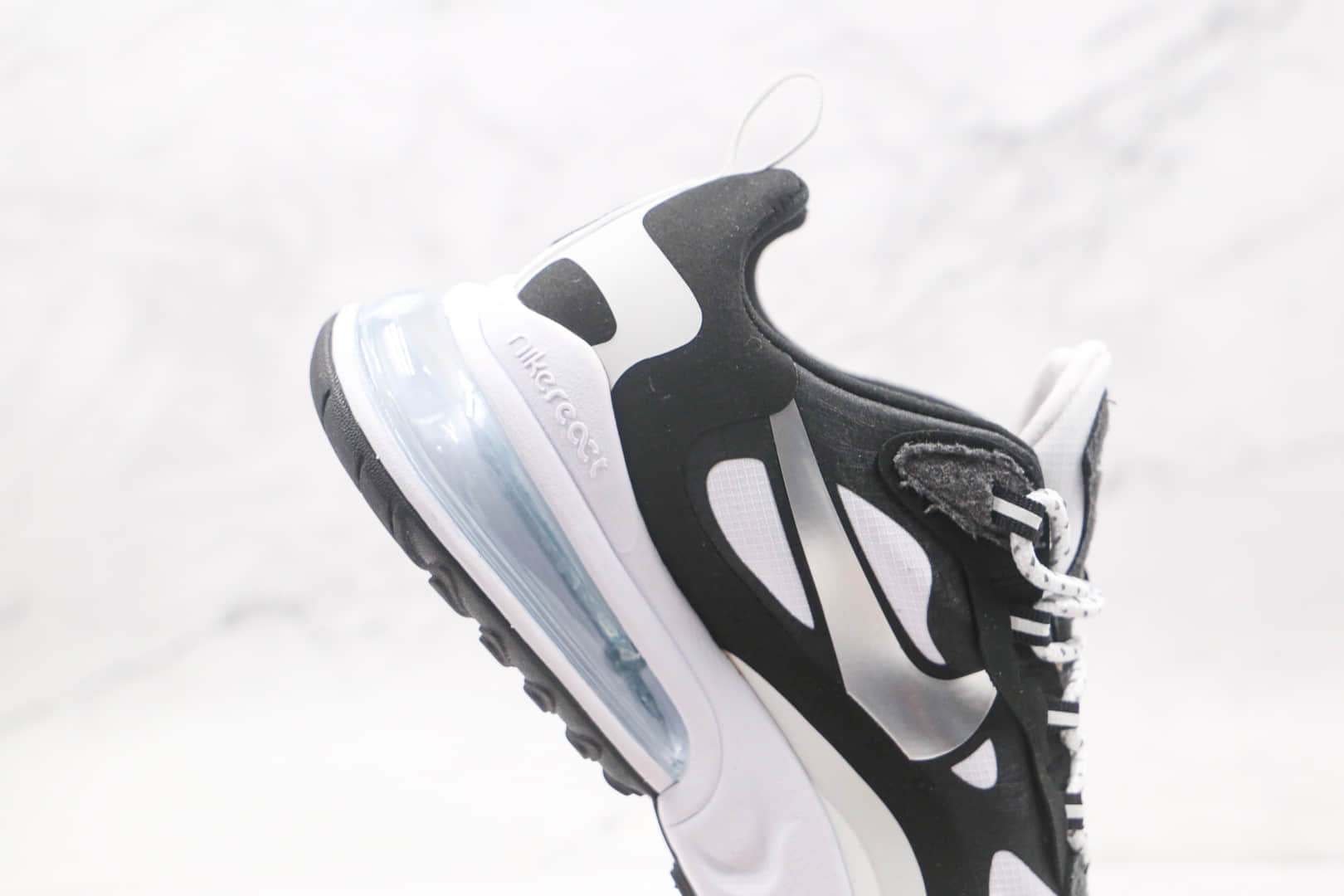 耐克Nike React Air Max 270V2纯原版本瑞亚半掌气垫Max270二代黑白气垫鞋真小潘气垫 货号：CQ4805-101