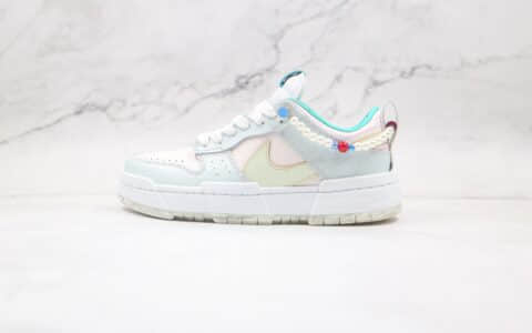 耐克Nike Dunk Low Disrupt纯原版本低帮DUNK刮刮乐紫禁城白绿宝石珍珠板鞋内置气垫 货号：DC3282-013