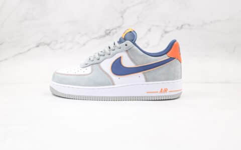 耐克Nike Air Force 1 '07纯原版本低帮空军一号灰蓝拼接猪八板鞋内置气垫 货号：CQ5059-103