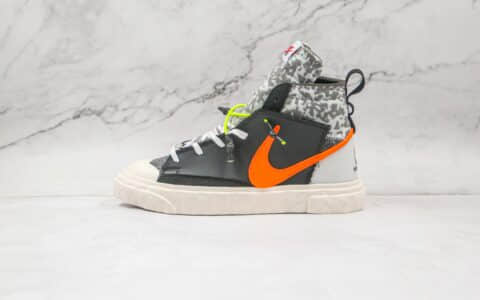 耐克NiKe Blazer Mid x READYMADE联名款纯原版本黑橙解构开拓者板鞋原档案数据开发 货号：CZ3589-001