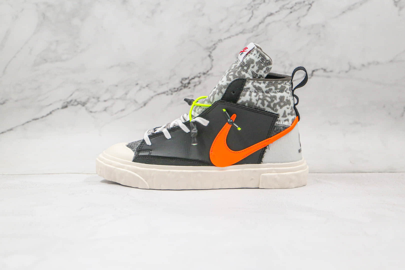 耐克NiKe Blazer Mid x READYMADE联名款纯原版本黑橙解构开拓者板鞋原档案数据开发 货号：CZ3589-001