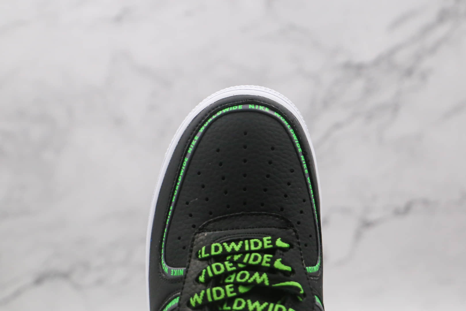 耐克Nike Air Force 1'07 Low World Wide纯原版本低帮空军一号黑绿粉色字母弹幕花纹刺绣钩子板鞋内置Sole气垫 货号：CK7213-001