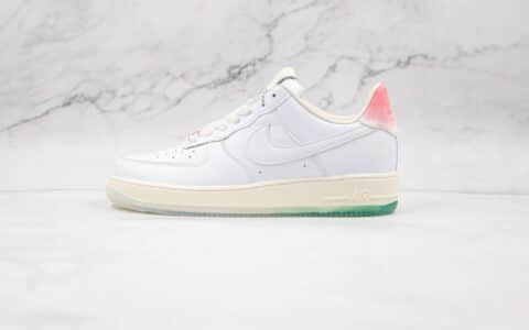 耐克Nike Air Force 1 '07 PRM纯原版本低帮空军一号白绿粉寿桃配色板鞋内置Sole气垫 货号：DC3287-111