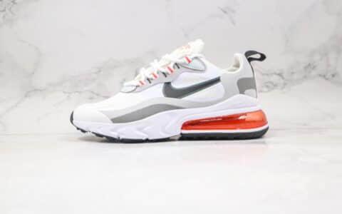 耐克Nike Air Max 270 React纯原版本瑞亚赛车系列Max270白灰红色半掌气垫原档案数据开发 货号：CT1280-100