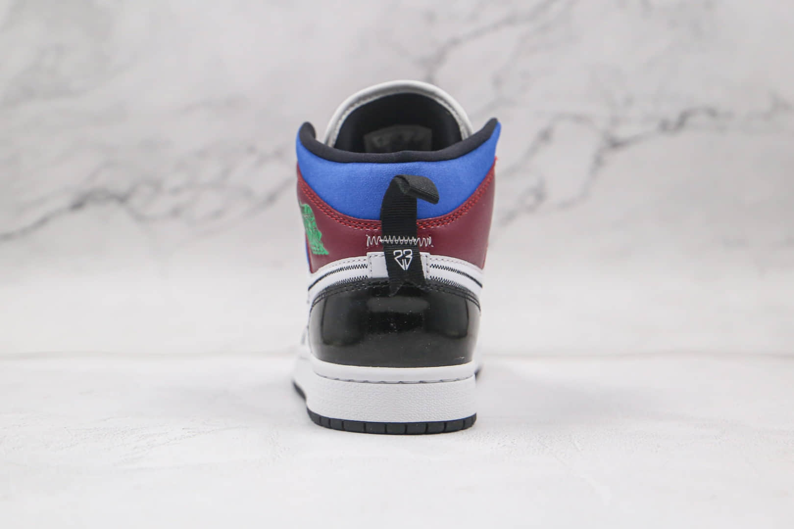 乔丹Air Jordan 1 Mid Multicolor纯原版本中帮AJ1彩色拼接篮球鞋正确后跟定型 货号：DB5454-001