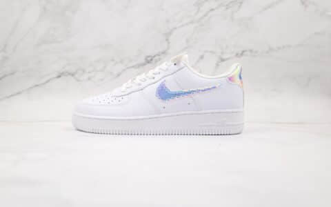 耐克Nike Air Force 1 LV8纯原版本低帮空军一号白镭射板鞋原盒原标正确鞋面镭射标 货号：CW1577-100